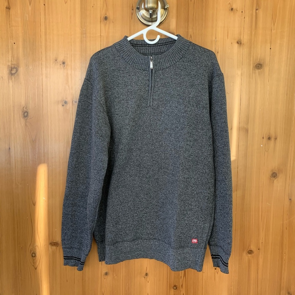 ecko unlimited gray quarter zip sweater 🦏 xl